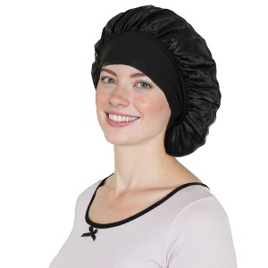 Anna-Kaci Satin Sleep Bonnet Elasticity Wide Band Silky Hair Protection for Curly and Natural Hair - 1 of 4