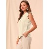 INSPIRE CHIC Women's Ruffled Sleeveless Work Business Vintage Blouses - 4 of 4