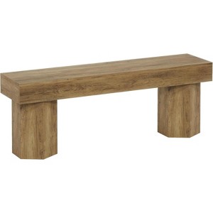 Lantine Wooden Entryway Bench, 41" Farmhouse End of Bed Bench, Dining Seat for Dining Room, Bedroom, Mudroom, Easy Assembly - 1 of 4