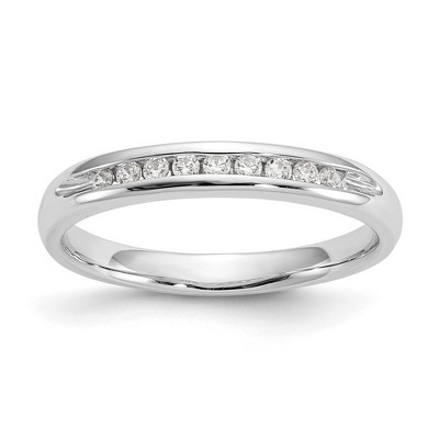 Black Bow Jewelry 14K White Gold 1/8 to 1/2 Ctw Lab Created Diamond Channel Tapered Band