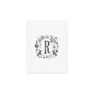 Wonder Forest Folky Forest Monogram Letter Art Print Unframed Wall Poster Gray - Deny Designs - 1 of 4