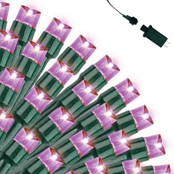 Joiedomi 200 Purple LED Green Wire String Lights, 8 Modes