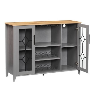 homfan Wine racks Cabinet, Glass Door Wine Cabinet with Rack,Kitchen Sideboard with Storage Rack, for Living Room, Dining Room - 1 of 4