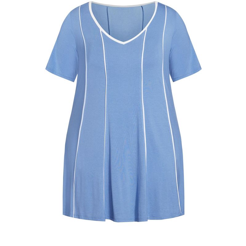 Women's Plus Size Swing Panel Tunic - sky blue | AVENUE, 3 of 4