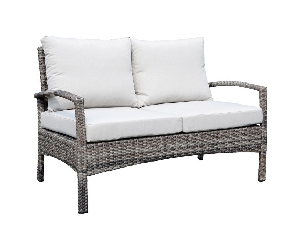 4pc Chat Seating Group with Cushions - Taupe - Courtyard Casual