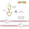 Gold Plated Mini Dangle Huggie Earrings with CZ Charm Drop, Dainty Small Hoop Jewelry Gift - 2 of 4