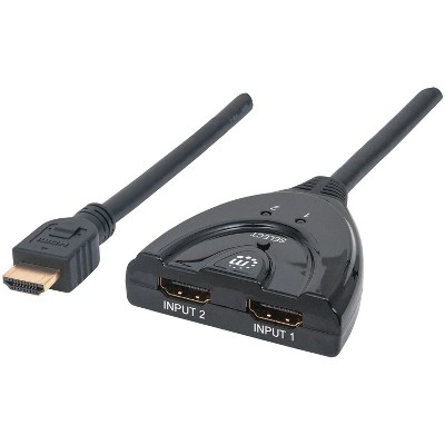 Manhattan 2-Port HDMI Switch with 20-Inch Integrated Cable