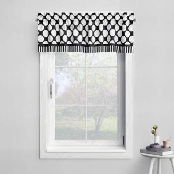 Bacati - Dots/Pin Stripes Black/White Window Valance