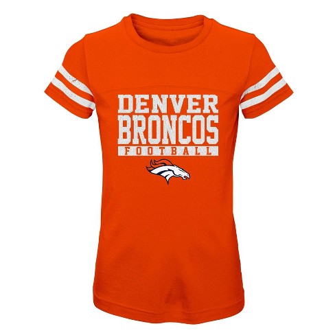 Nfl Denver Broncos Girls' Short Sleeve Tie-dye Fashion Crop T-shirt : Target