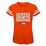 NFL Denver Broncos Girls' Short Sleeve Stripe Fashion T-Shirt