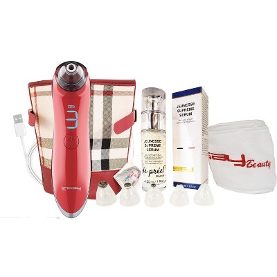 LINSAY Microdermabrasion and Pore Cleaner Device 5 in1 Super SPA Bundle with Potent Anti-aging Serum, USB Cable, Headband and Cosmetic Bag