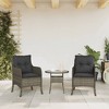 vidaXL Patio Chairs with Cushions 2 pcs Gray Poly Rattan - 3 of 4
