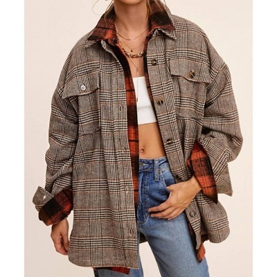 Women's Plaid Shacket/jacket - LA MIEL