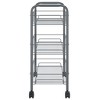 vidaXL 3-Tier Kitchen Trolley Gray 18.1 in.x10.2 in.x25.2 in. Iron - 4 of 4