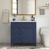 TUYOHW Bathroom Vanity with Sink Top, Bathroom Vanity Cabinet with Two Doors and Two Drawers, Open Shelf with One Package - 4 of 4
