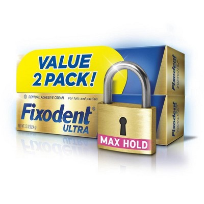 Fixodent Ultra Max Hold Dental Adhesive - Unflavored - 2.2oz/2pk