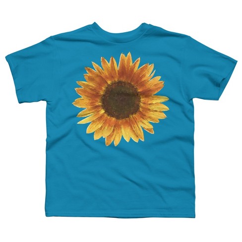 Boy's Design By Humans Sunflower By Maryedenoa T-shirt - Turquoise ...