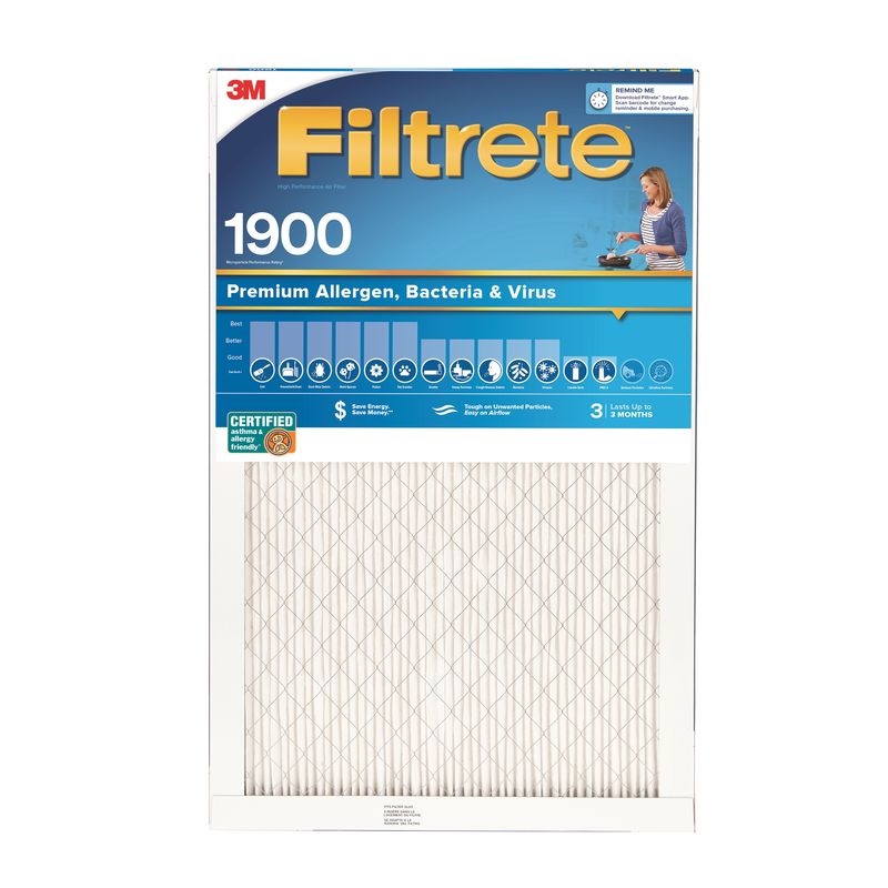 Filtrete 20 in. W X 30 in. H X 1 in. D Fiberglass 13 MERV Pleated Allergen Air Filter (Pack of 6), 1 of 2