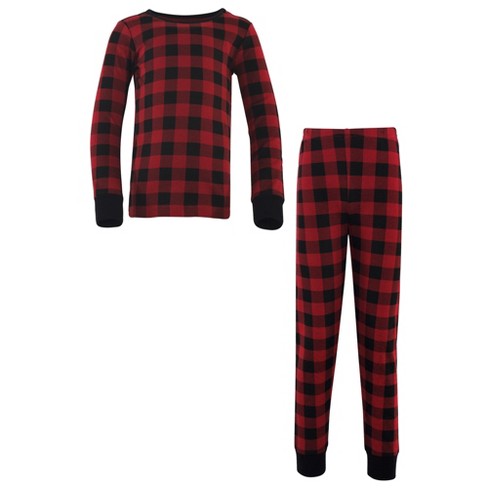 Touched by Nature Baby Toddler and Kids Unisex Organic Cotton Tight Fit Pajama Set Buffalo Plaid 6 12 Months