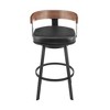 HomeRoots 26" Black Faux Leather and Iron Low Back Counter Height Swivel Bar Chair - 4 of 4