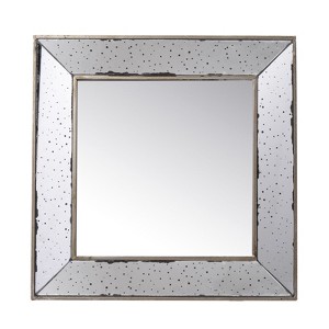 SEVOBAL Bathroom Vanity Mirrors Distressed Square Accent Mirror with Vintage Frame Clear Unobstructed View, Silver, 18.1"*1.4"*18.1" - 1 of 4