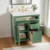 30" Bathroom Vanity with Ceramic Sink, Ample Storage Cabinet, Soft Close Doors & Drawers, Modern Freestanding Vanity - 3 of 4