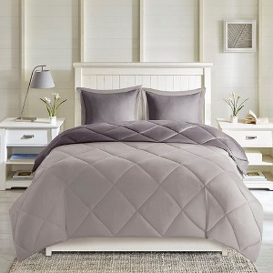 Racxily 3M Scotchgard Diamond Quilting Comforter Set, Reversible Down Alternative Design - 1 of 4