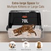Odor Control Large Enclosed Cat Litter Boxes with Cover, XL Stainless Steel Litter Box with Lid,  180° Flip-Top Cover, Odor-Free, Non-Sticky, Black - 3 of 4