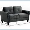 INFURNIC Sofas Comfortable Sectional Couch Velvet Upholstery Modular Design Detachable Cushions for Living Room, Black, 54.3"*29.1"*34.4" - 3 of 4