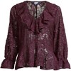 Lands' End Women's Feminine Ruffle Chiffon V Neck Blouse - 3 of 3