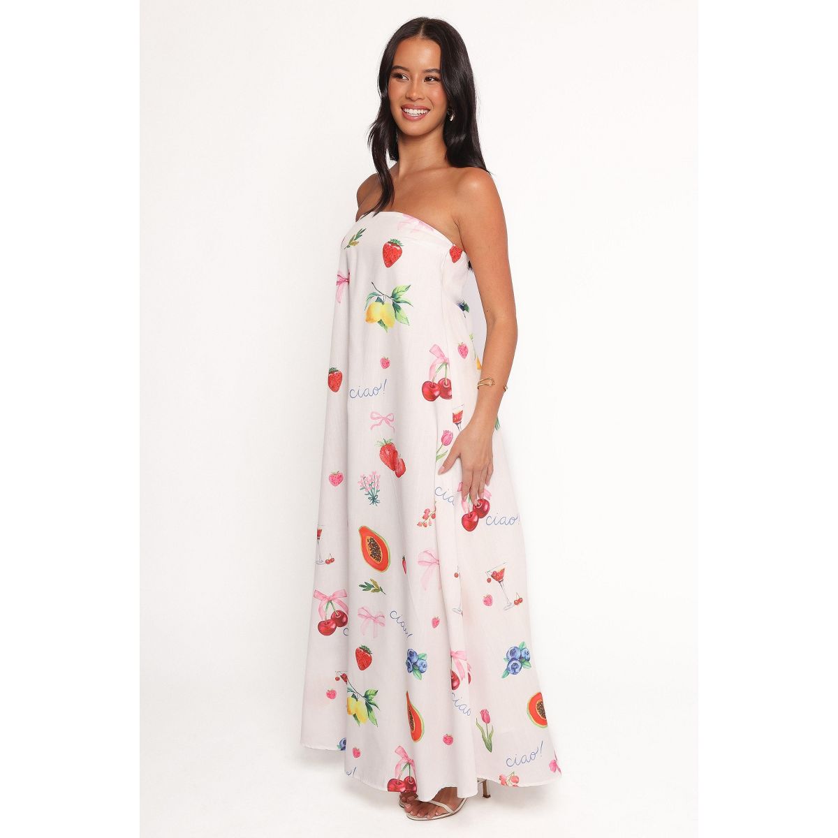 Petal and Pup Soph Strapless Maxi Dress - Ciao Bow Print - thumbnail 2