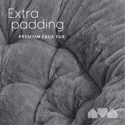 Chicago Bears Themed Black Metal Papasan Chair with Faux Fur