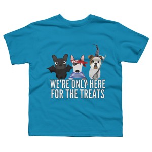 Boy's Design By Humans Dog Halloween - We're Only Here For The Treats By PedigreePrints T-Shirt - 1 of 3
