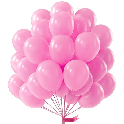 PartyWoo Balloons Pearl Pink Light Pastel Baby 12 Inch 50 pcs