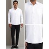 INSPIRE CHIC Men's Solid Long Sleeve Regular Fit Formal Business Button Down Dress Shirts - 4 of 4