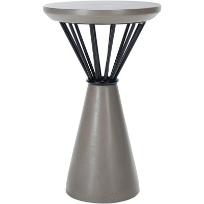 Akiko Concrete Accent Table - Dark Grey - Safavieh