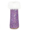 BLISSFUL STEP Women's Faux Fur Glitter Square Toe Chunky Heel Ankle Boots - 3 of 4