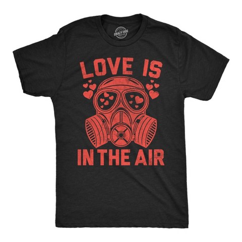 Мужские футболки Crazy Dog T-Shirts, Inc. Mens Funny T Shirts Love Is In The Air Sarcastic Gasmask Graphic Novelty Tee for Men - Crazy Dog Men's T Shirt for Valentines Gift Black XL