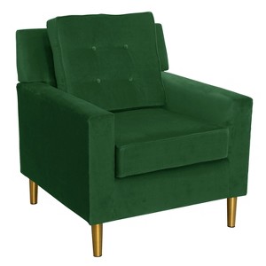 Parkview Chair with Metal Legs - Fauxmo Emerald - Skyline Furniture , Green