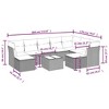 vidaXL 10 Piece Patio Sofa Set with Cushions Brown and Red Poly Rattan - With Table - 3 of 4