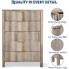 Coucheta Fluted 5-Drawer Dresser - 45" Tall Slim Wooden Chest for Bedroom, Nursery, Apartment, Modern Farmhouse Style, Oak Ash - 3 of 4