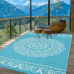 Outdoor Camping Rugs Patios Clearance Plastic Straw Rug Weatherproof Reversible Mats Large Floor Mat - 1 of 4