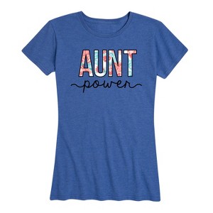 Women's - Instant Message - Floral Aunt Power Design Short Sleeve Graphic T-Shirt - 1 of 4