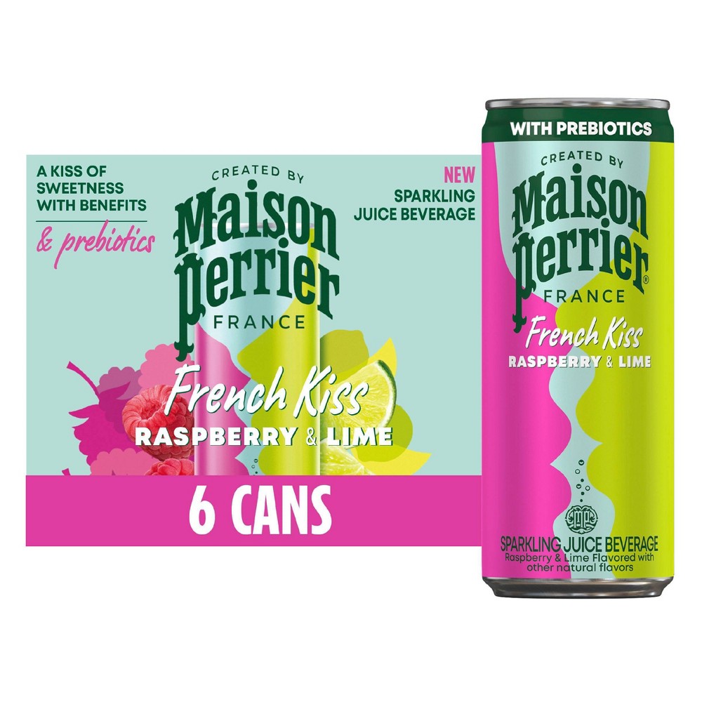 Maison Perrier French Kiss Raspberry and Lime Flavored Sparkling Water with Real Fruit Juice - 6pk/11.15 fl oz​
