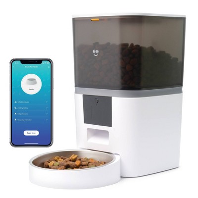 Geeni 6L White Smart Pet Feeder with Stainless Steel Bowl