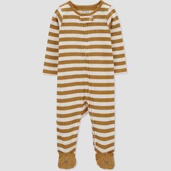 Carter's Just One You®️ Baby Boys' Striped Lion Footed Pajama - Brown/White