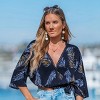 Women's Boho Blue Leaf Vacay Shirt - Cupshe - 2 of 4