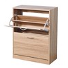 MAYEERTY Wooden Shoe Cabinet for Entryway, Shoe Storage Cabinet with 2 Flip Doors - 2 of 4