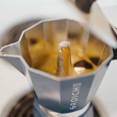 GROSCHE Milano Stovetop Espresso Maker Moka Pot 9 Espresso Cup size 15.2oz, Blue