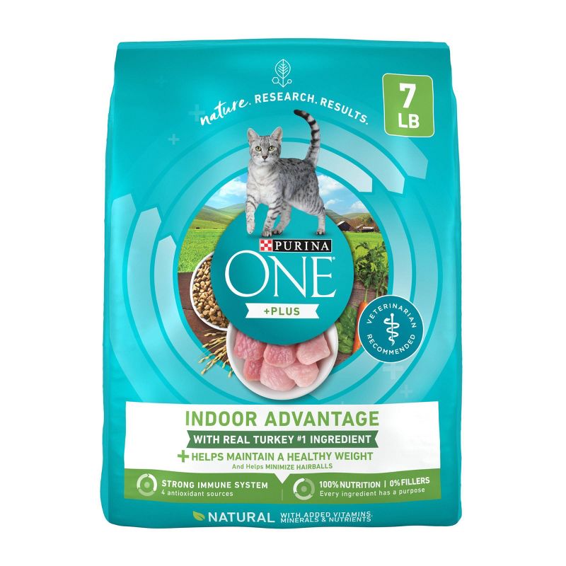 Purina ONE Indoor Advantage Natural Dry Cat Food with Turkey for Indoor Cats, 1 of 11